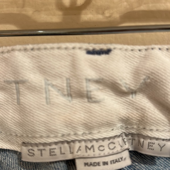 Stella McCartney Slim Legs Light Denim Jeans With White Stars Waist 28” - Picture 4 of 5